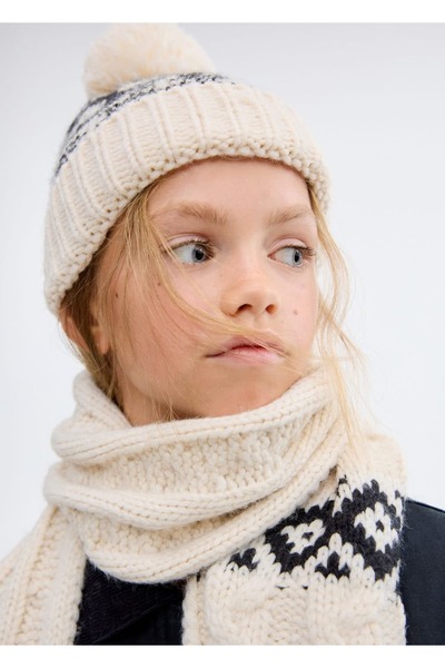 MANGO Kids Ponponlu triko şapka