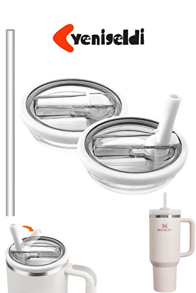 Yenigeldi 1Pcs Stnly Quencher Compatible 40 oz Flip Lid with Straw Leakproof Replacement Cup Lid