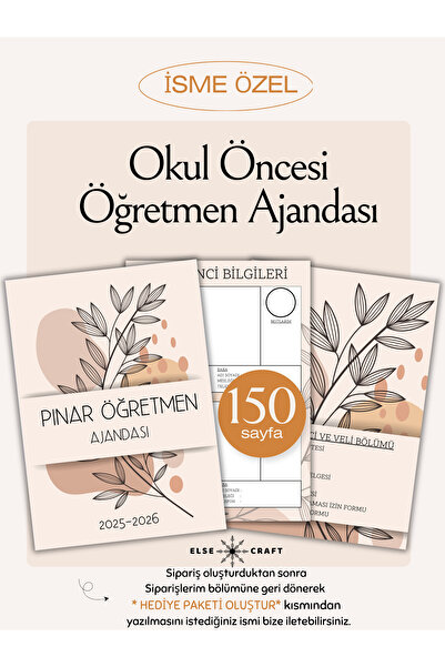 Else Craft Okul Öncesi Öğretmen Ajandası - 2025 - 2026 Maarif Modeli MEB'de Çalışan Öğretmenlere Uygundur