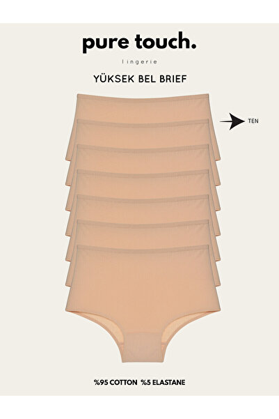 pure touch lingerie Women's High Waist Panties 7 Pack/Skin