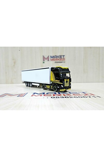 Maisto 25 cm uzunlukta 1/64 ölçek Siyah Mercedes Actros MP5 TIR MAKET (firma ismi yazılabilir)