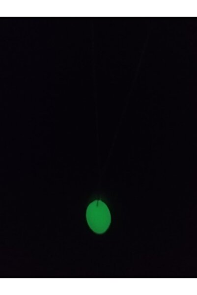 Bahat Glowing in the Dark Phosphorescent Oval Pendant with Gold Color Metal Chain