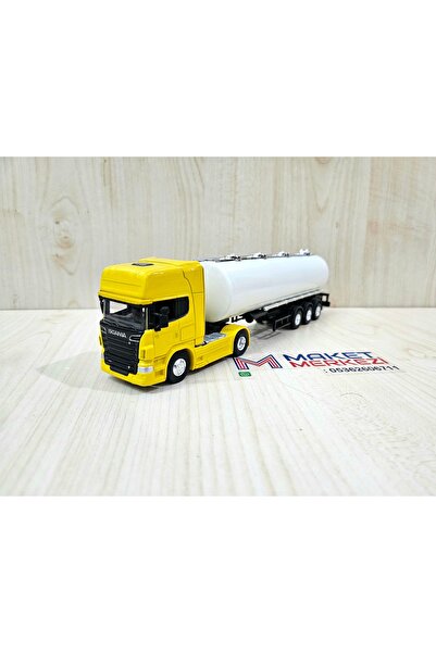 WELLY 25 cm uzunlukta 1/64 Sarı SCANIA TANKER TIR MAKETİ (firma ismi yazılabi...
