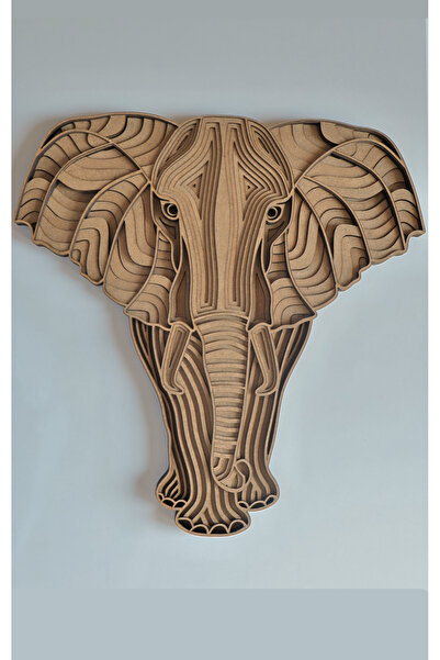 Aluradeco Ormanın Efendisi Görkemli Fil Çok Katmanlı Ham Ahşap Duvar Dekoru