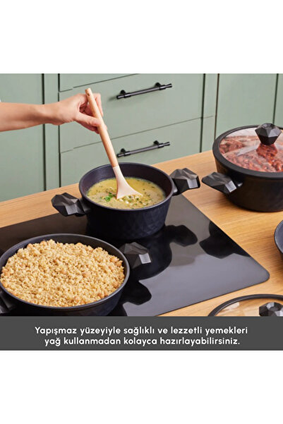 Karaca Maximum Fireproof, Non-Stick and Extra Durable Against Drawings 7 Pieces - Diamond Crystal