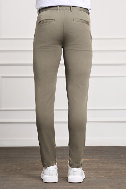 Morven Ανδρικό παντελόνι Green Slim Fit Slim Fit Chino Side Pocket