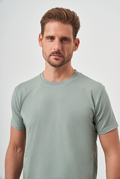 Morven Ανδρικό T-Shirt Green Basic Crew Neck Dynamic Fit