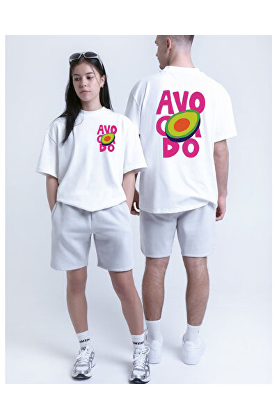 Tubinyoo تي شيرت كبير الحجم مطبوع عليه الأفوكادو للجنسين