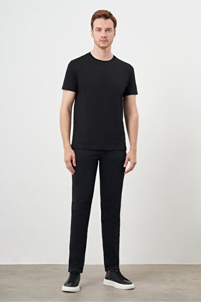 Morven Ανδρικό μπλουζάκι με μαύρο Basic Crew Neck Dynamic Fit Άνετο κομμένο μπλουζάκι