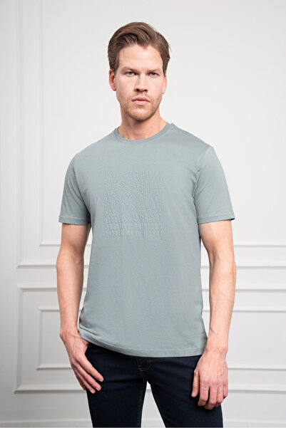 Morven Ανδρικό μπλουζάκι Water Green Trend Dynamic Fit Crew Neck