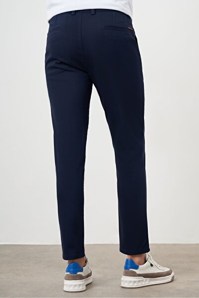 Morven Ανδρικό παντελόνι Chino με πλισέ καλοκαιρινό μπλε Navy Blue