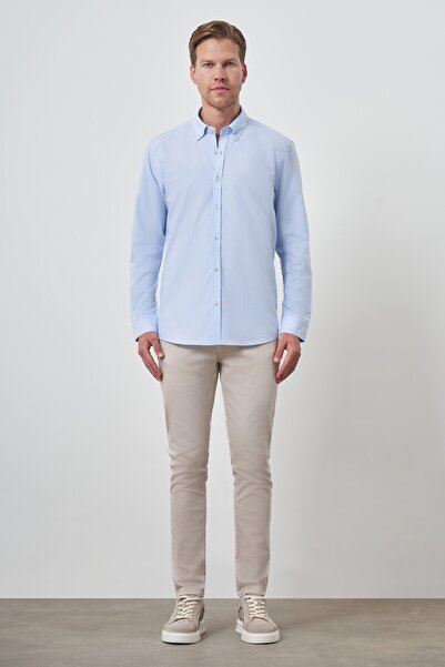 Morven Ανδρικό πουκάμισο με πέτο με κουμπιά A. BLUE Slim Fit