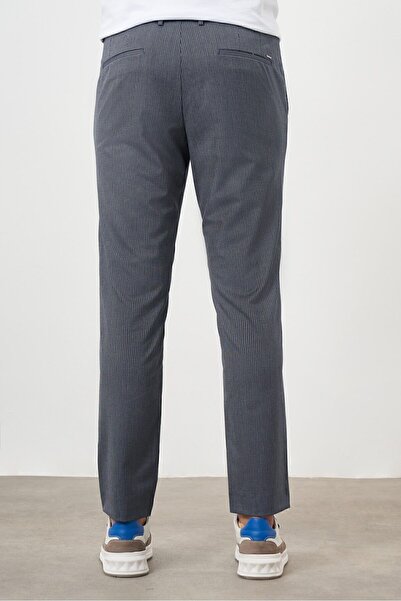 Morven Ανδρικό αθλητικό παντελόνι με πλισέ μπλε Navy Blue Polyviscon Trend