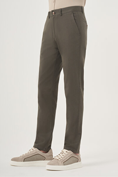 Morven Erkek Yeşil İhracat Yazlık Pamuk Yan Cep Slim Fit Chino Pantolon