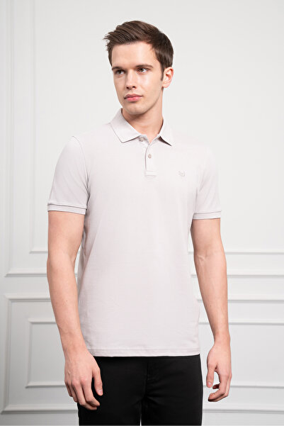 Morven Ανδρικό μπλουζάκι με γκρι Basic Polo Collar Dynamic Fit