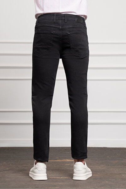 Morven Erkek Siyah Jean Slim Fit Dark Kesim Pantolon