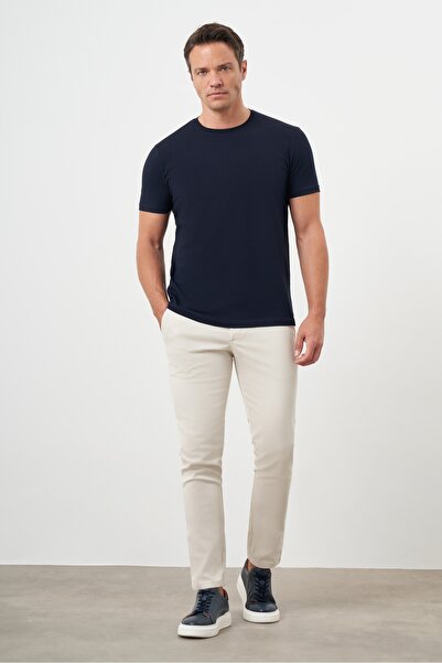 Morven Ανδρικό μπλουζάκι με μπλέ Navy Basic Crew Neck Dynamic Fit Άνετο κομμένο μπλουζάκι