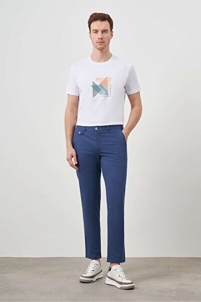 Morven Erkek Marine Casantin Pamuk Yan Cep Chino Spor Pantolon