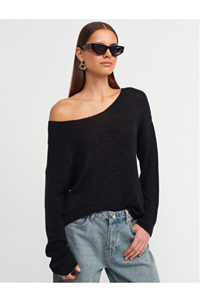 banessa Oval Neck Soft Textured Knitwear Women's Sweater