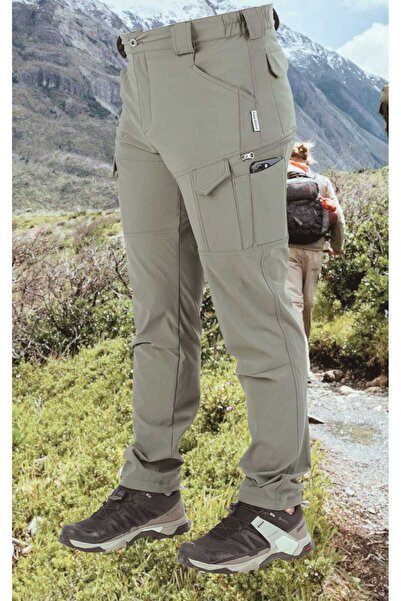 SNOWMOUNT Outdoor Trekking Taktikal Likralı Mevsimlik Doğa Yürüyüşü Kaliteli Şık Duruş Bej Renk Pantolon