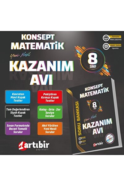 Artıbir Yayınları 8.sınıf Konsept Matematik Kazanım Avı Yeni Nesil Soru Banka...