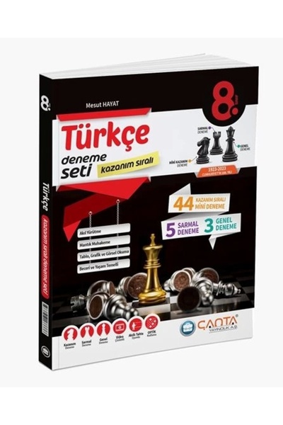 Çanta Yayınları Çanta 8. Sınıf Türkçe Kazanım Sıralı Deneme Seti