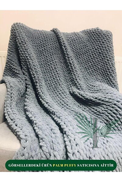 Alize Palm Puffy Gri 150x200cm Tek Kişilik Battaniye