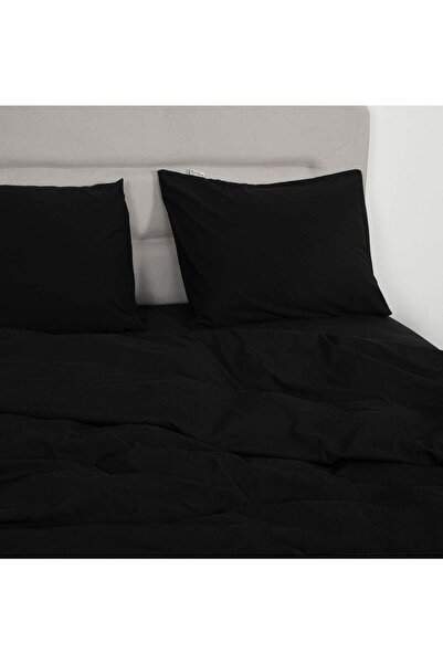 Bed N Home SA Duvet cover set, 100% Egyptian cotton, 250 thread count, black, 2 pillowcases, 240 x 260 cm