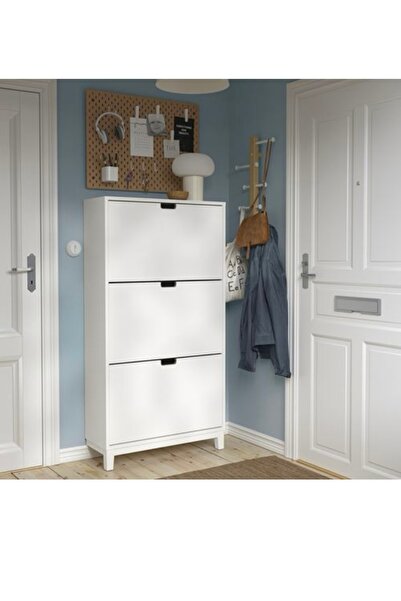 IKEA Stall ayakkabı dolabı beyaz 79x29x 48cm 3 bölmeli