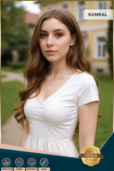 KONAK PERUK Yoğun Dalgalı Fiber Sentetik Uzun Perçemsiz Peruk - Kumral