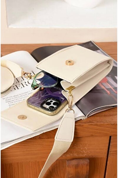 selma demir Geantă portofel pentru femei de culoare crem, cu curea încrucișat...