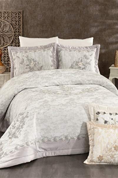 NAKIŞHAN Victoria Bedspread Set-Grey 3 Pieces