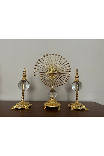 asellus 3 'lü Lüks ve Şık Golden Spiral set Masa Dekoru - Modern Tasarımlı Dekoratif Aksesuar, Ev ve Ofis
