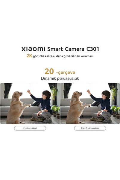 Xiaomi Smart Camera C301 - Akıllı Ev Kamerası 360 2K 2304p (Xiaomi Türkiye Garantili)