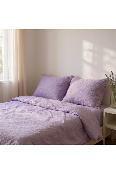 Tasarım HB&Victory 4-шаровий муслін лілового кольору 50x70 см. 100% бавовна 2 подушки