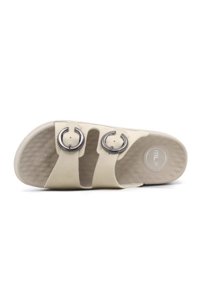 Benittokids Mulex Women's Faux Leather Orthopedic Comfortable Sole Adjustable Buckle Stitched Stylish Out Content Slippers