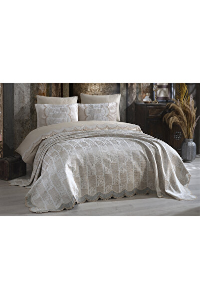 NAKIŞHAN Pearl Pique Set-Cappuccino 6 Pieces