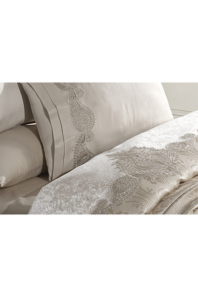 NAKIŞHAN Ottoman Pique Set-Cappuccino 6 Pieces