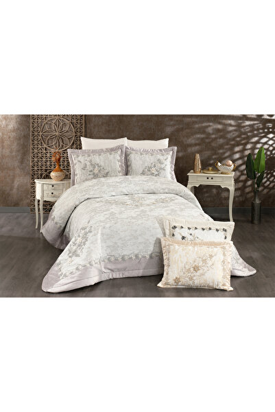 NAKIŞHAN Victoria Bedspread Set-Grey 3 Pieces