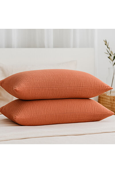 Tasarım HB&Victory 4-шаровий муслін, колір черепиці, 50x70 см. 100% бавовна, 2 подушки, наволочки