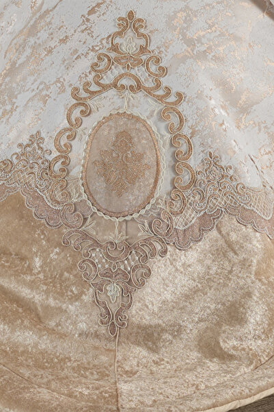 NAKIŞHAN Hanedan Bedspread Set-Cappuccino 3 Pieces