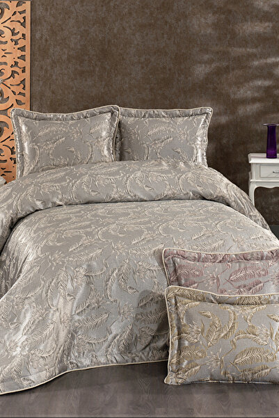 NAKIŞHAN Spring Bedspread Set-Grey 3 Pieces