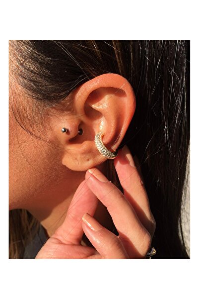 GİS JEWELRY Silver Taşlı Earcuff Kıkırdak Küpe