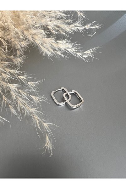 Zeta Jewel Kare Gümüş Halka Küpe