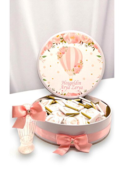Popy Gift Chocolate 100 Adet Balon Temalı Kız Bebek İsme Özel Çikolata