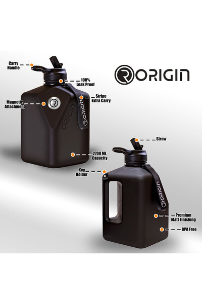 Sportsorigin Oversized 2.7 L Magnetic Tripod Water Bottle - Black