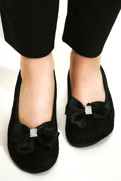 CEYDA SHOES ŞIK Kadife Ev,hac, Umre , Hediye, Günlük Babet, Panduf, Patik, Şık Kurdele Detaylı Gösteri Pisi Pisi