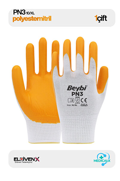 Beybi Pn3 Nitril Sarı Iş Eldiveni 10/XL - 1 ÇİFT