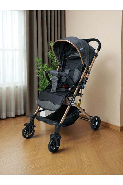 BabyCara Ultra Lightweight Baby Stroller Gold Frame Compact Folding for Travel Cabin