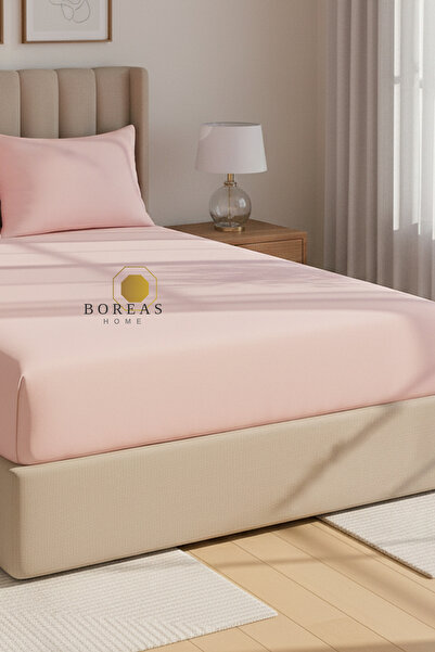 Boreas Home Natural Ranforce Double Fitted Sheet and Pillowcase Set